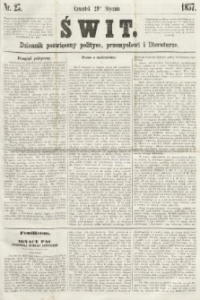 Świt : dziennik poświęcony polityce, przemysłowi i literaturze. 1857, nr 23