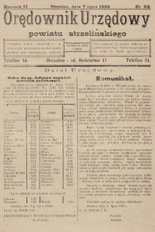 Orędownik Urzędowy Powiatu Strzelińskiego. 1926, nr 52