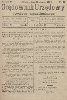 Orędownik Urzędowy Powiatu Strzelińskiego. 1926, nr 65