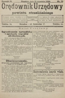 Orędownik Urzędowy Powiatu Strzelińskiego. 1926, nr 70