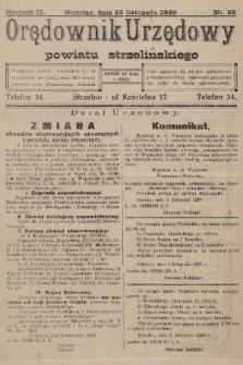 Orędownik Urzędowy Powiatu Strzelińskiego. 1926, nr 89