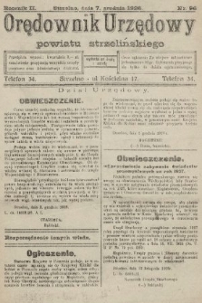 Orędownik Urzędowy Powiatu Strzelińskiego. 1926, nr 96