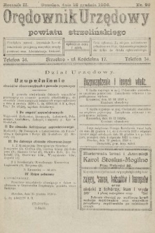 Orędownik Urzędowy Powiatu Strzelińskiego. 1926, nr 99