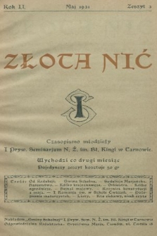 Złota Nić : czasopismo młodzieży I Prywatnego Seminarium Nauczycielstwa Żeńskiego i. Bł. Kingi w Tarnowie. 1931, nr 3