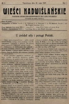 Wieści Nadwiślańskie : tygodnik społeczno-gospodarczy dla ludu polskiego. 1927, nr 4