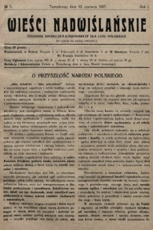 Wieści Nadwiślańskie : tygodnik społeczno-gospodarczy dla ludu polskiego. 1927, nr 7