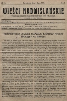 Wieści Nadwiślańskie : tygodnik społeczno-gospodarczy dla ludu polskiego. 1927, nr 10