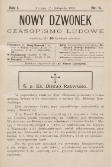 Nowy Dzwonek : czasopismo ludowe. 1892, nr 4