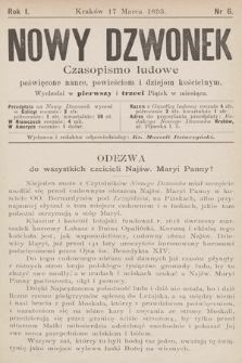 Nowy Dzwonek : czasopismo ludowe poświęcone nauce, powieściom i dziejom kościelnym. 1893, nr 6