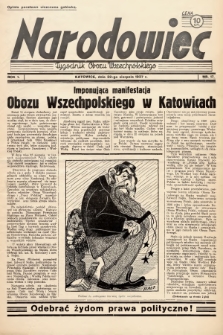 Narodowiec : tygodnik Obozu Wszechpolskiego. 1937, nr 17