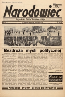 Narodowiec : tygodnik Obozu Wszechpolskiego. 1937, nr 18