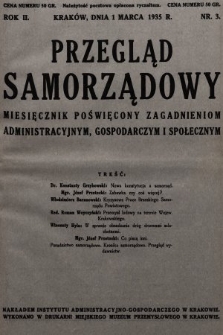 Przegląd Samorządowy : miesięcznik poświęcony zagadnieniom administracyjnym, gospodarczym i społecznym. 1935, nr 3