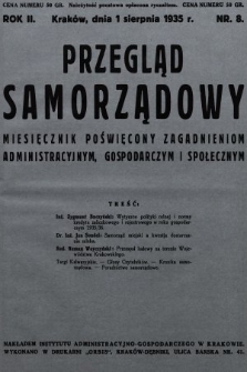 Przegląd Samorządowy : miesięcznik poświęcony zagadnieniom administracyjnym, gospodarczym i społecznym. 1935, nr 8