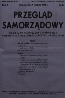 Przegląd Samorządowy : miesięcznik poświęcony zagadnieniom administracyjnym, gospodarczym i społecznym. 1938, nr 8