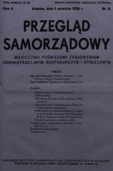 Przegląd Samorządowy : miesięcznik poświęcony zagadnieniom administracyjnym, gospodarczym i społecznym. 1938, nr 9