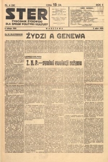 Ster : tygodnik żydowski dla spraw polityki i kultury. 1938, nr 4 (50)
