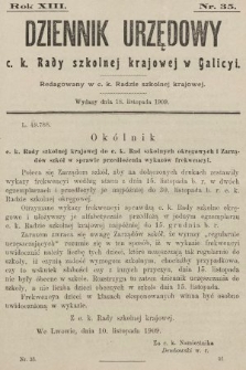 Dziennik Urzędowy c. k. Rady szkolnej krajowej w Galicyi. 1909, nr 35
