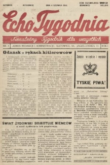 Echo Tygodnia : niezależny tygodnik dla wszystkich. 1933, nr 2