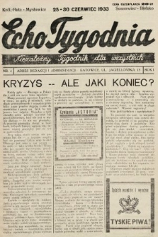 Echo Tygodnia : niezależny tygodnik dla wszystkich. 1933, nr 4