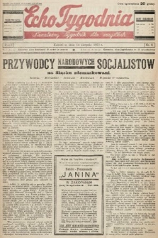 Echo Tygodnia : niezależny tygodnik dla wszystkich. 1933, nr 8