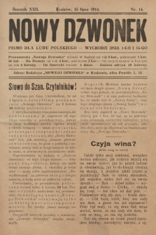 Nowy Dzwonek : pismo dla ludu Polskiego. 1914, nr 14