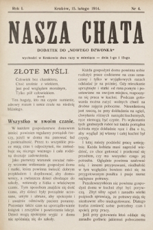 Nasza Chata : dodatek do „Nowego Dzwonka”. 1914, nr 4