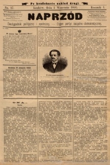 Naprzód : dwutygodnik polityczny i społeczny : organ partyi socyalno-demokratycznej. 1892, nr 17 (po konfiskacie nakład drugi)
