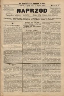 Naprzód : dwutygodnik polityczny i społeczny : organ partyi socyalno-demokratycznej. 1893, nr 13 (po konfiskacie nakład drugi)