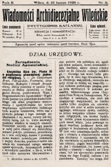 Wiadomości Archidiecezjalne Wileńskie : dwutygodnik kapłański. 1928, nr 3