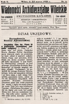 Wiadomości Archidiecezjalne Wileńskie : dwutygodnik kapłański. 1928, nr 6