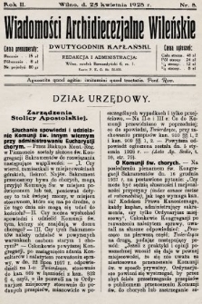 Wiadomości Archidiecezjalne Wileńskie : dwutygodnik kapłański. 1928, nr 8