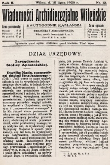 Wiadomości Archidiecezjalne Wileńskie : dwutygodnik kapłański. 1928, nr 13