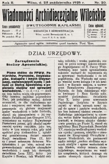 Wiadomości Archidiecezjalne Wileńskie : dwutygodnik kapłański. 1928, nr 20