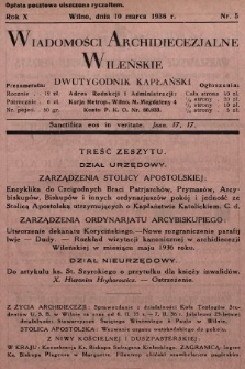 Wiadomości Archidiecezjalne Wileńskie : dwutygodnik kapłański. 1936, nr 5