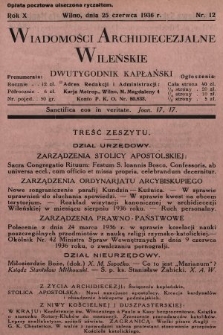 Wiadomości Archidiecezjalne Wileńskie : dwutygodnik kapłański. 1936, nr 12