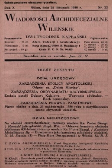 Wiadomości Archidiecezjalne Wileńskie : dwutygodnik kapłański. 1936, nr 22