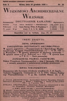 Wiadomości Archidiecezjalne Wileńskie : dwutygodnik kapłański. 1936, nr 24