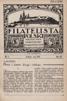 Filatelista Polski : miesięcznik poświęcony wiadomościom filatelistycznym. 1921, nr 5