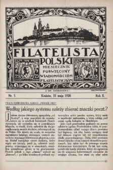 Filatelista Polski : miesięcznik poświęcony wiadomościom filatelistycznym. 1920, nr 5