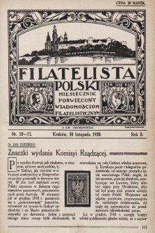 Filatelista Polski : miesięcznik poświęcony wiadomościom filatelistycznym. 1920, nr 10-11