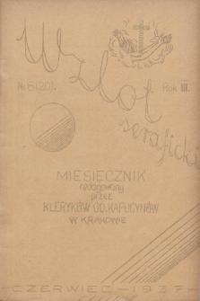 Wzlot Seraficki : miesięcznik redagowany przed Kleryków OO. Kapucynów. 1937, nr 6