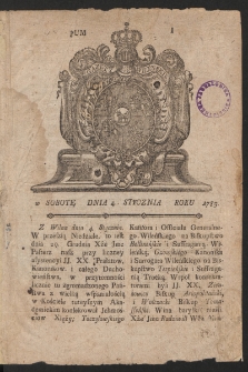 Gazety Wileńskie. 1783, nr 1