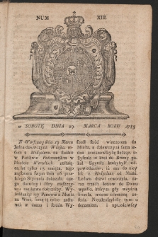 Gazety Wileńskie. 1783, nr 13