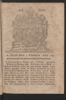 Gazety Wileńskie. 1783, nr 36