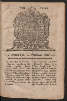 Gazety Wileńskie. 1783, nr 37