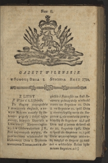 Gazety Wileńskie. 1780, nr 2