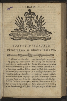 Gazety Wileńskie. 1780, nr 4