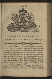 Gazety Wileńskie. 1780, nr 6