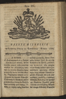 Gazety Wileńskie. 1780, nr 16