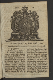 Gazety Wileńskie. 1780, nr 20